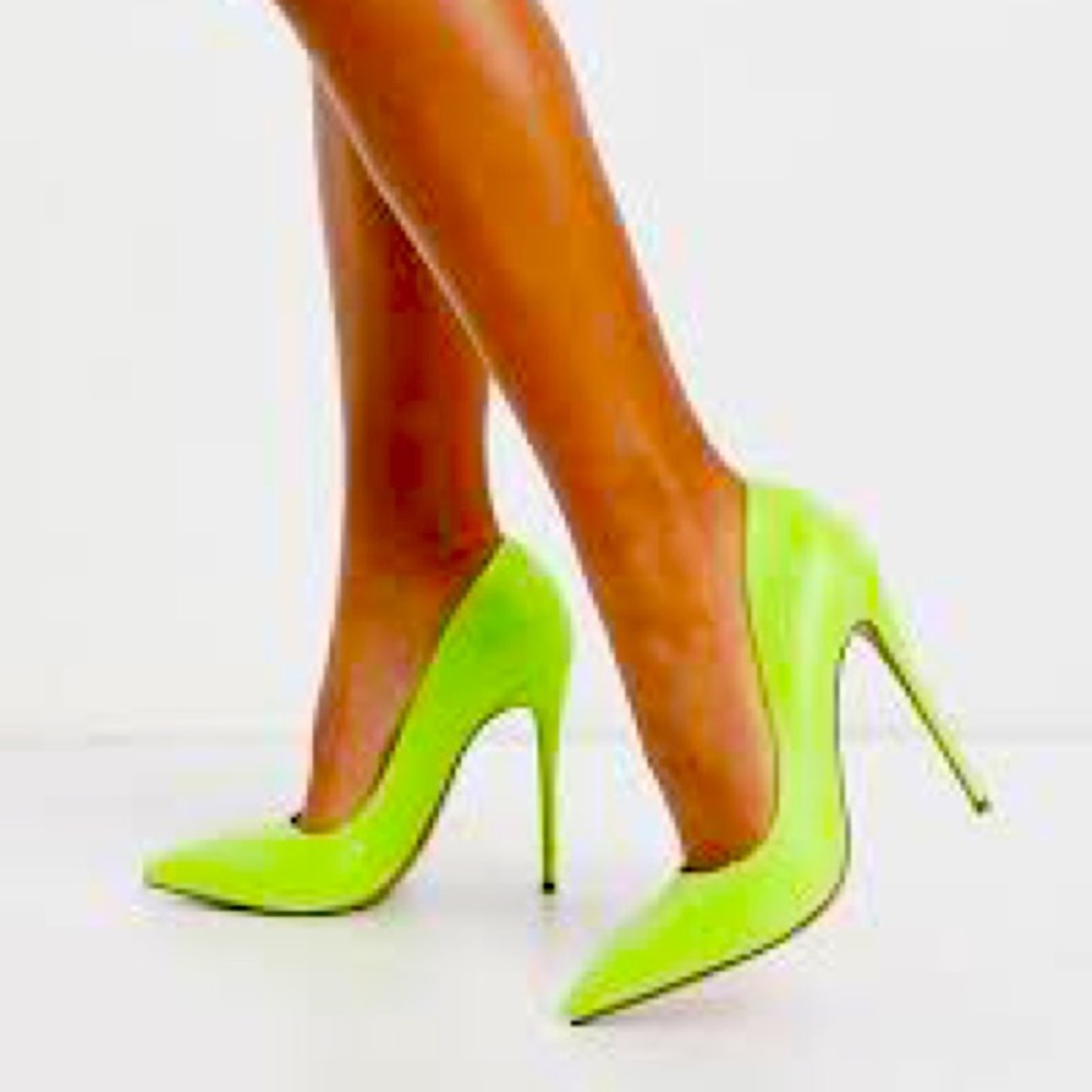 ASOS DESIGN Penelope stiletto pumps in lime